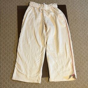 Urban Outfitters Cream Joggers with Red Accent